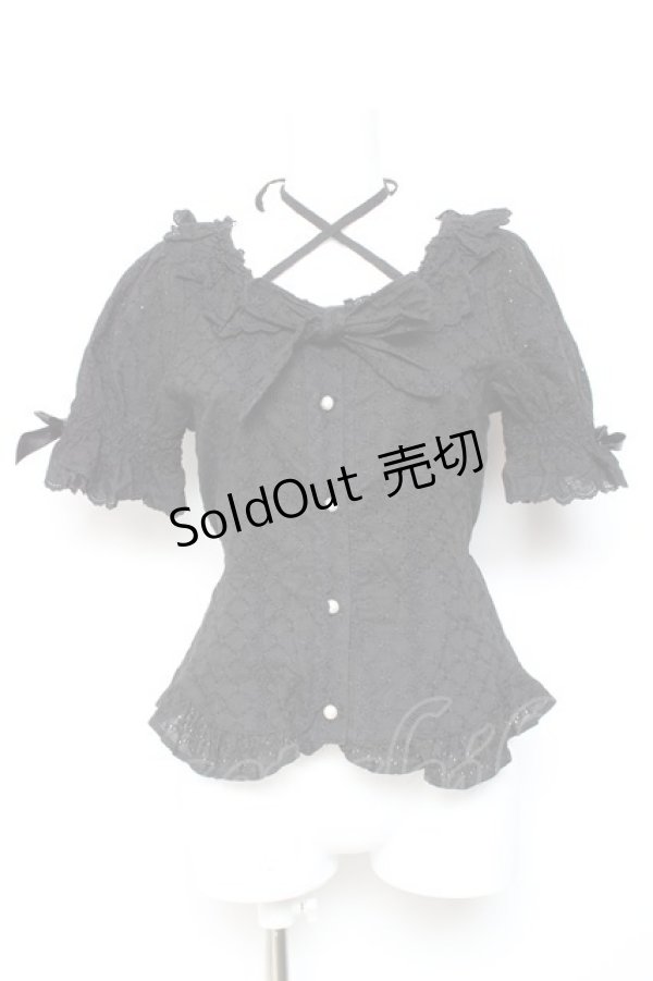 画像1: BABY, THE STARS SHINE BRIGHT / マシェリブラウス  黒 Y-26-01-24-042-BA-BL-SZ-ZY (1)