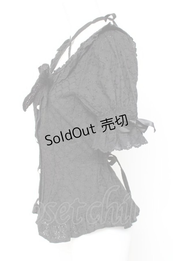 画像2: BABY, THE STARS SHINE BRIGHT / マシェリブラウス  黒 Y-26-01-24-042-BA-BL-SZ-ZY (2)