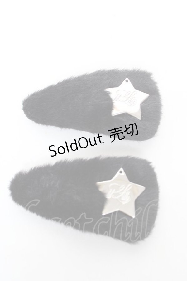 画像1: lilLilly / ファーヘアピンセット  黒 Y-26-01-24-009-LO-ZA-SZ-ZY (1)