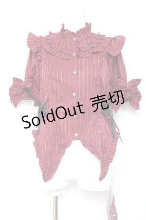 画像: Chalmiere / ストライプリボンブラウス M ワイン Y-26-01-24-046-LO-BL-SZ-ZS