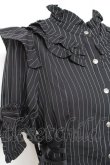画像4: Chalmiere / ストライプリボンブラウス M 黒 Y-26-01-24-047-LO-BL-SZ-ZY (4)