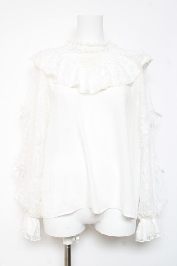 画像1: axes femme kawaii / ヴィンテージシフォンブラウス  白 Y-26-01-24-051-AX-BL-SZ-ZY (1)