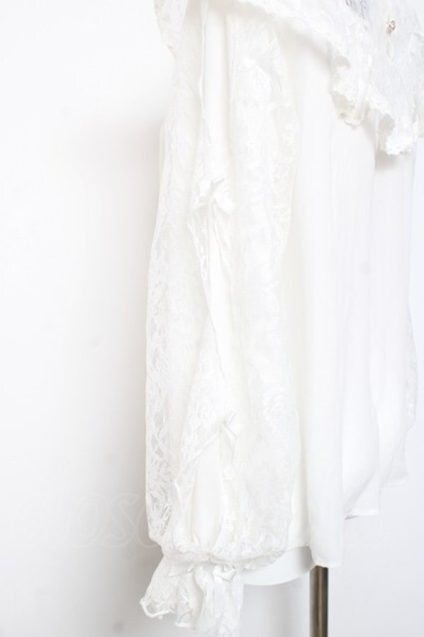 画像2: axes femme kawaii / ヴィンテージシフォンブラウス  白 Y-26-01-24-051-AX-BL-SZ-ZY (2)