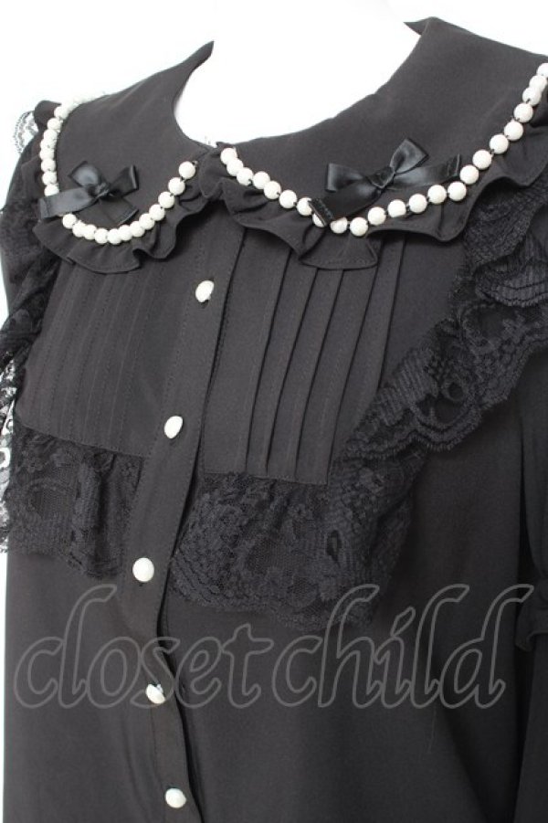 画像4: Ank Rouge / おリボン姫袖ブラウス M 黒 Y-26-01-24-052-CA-BL-SZ-ZY (4)