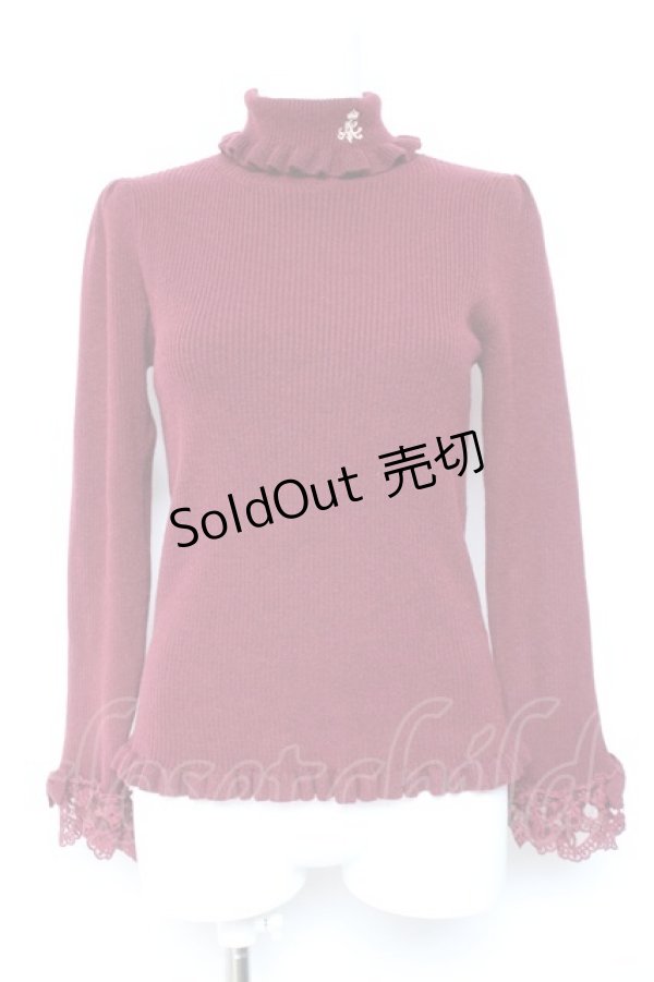 画像1: m petit by misako / NINA‘S ハイネックニット  ワイン Y-26-01-24-056-LO-TO-SZ-ZY (1)