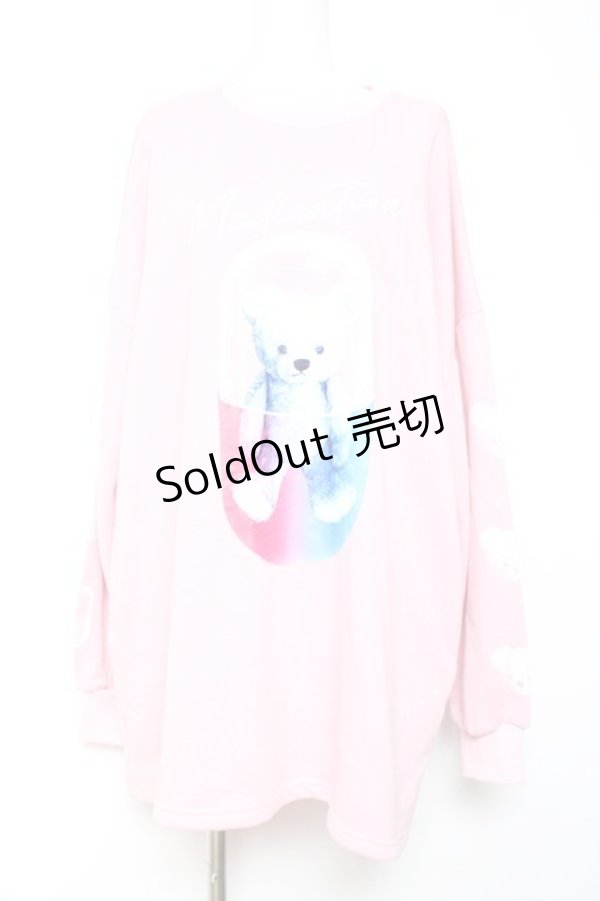画像1: LISTEN FLAVOR / おくすりベアプルオーバー  ピンク Y-26-01-24-064-PU-TO-SZ-ZY (1)