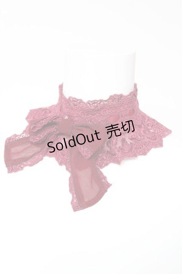 画像1: ATELIER PIERROT / Laced Graceチョーカー  ワイン Y-26-01-24-015-EL-AC-SZ-ZY (1)