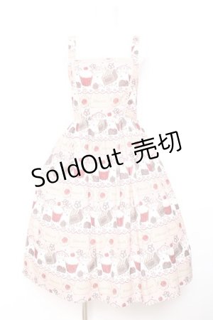 画像: axes femme kawaii / お菓子柄ジャンパースカート  ピンク Y-26-01-24-070-AX-OP-SZ-ZY