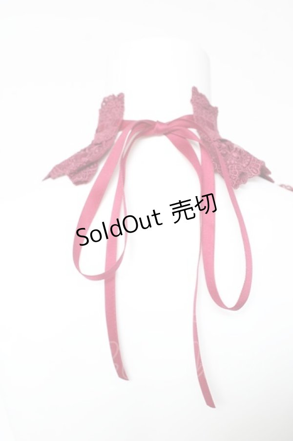 画像2: ATELIER PIERROT / Laced Graceチョーカー  ワイン Y-26-01-24-015-EL-AC-SZ-ZY (2)