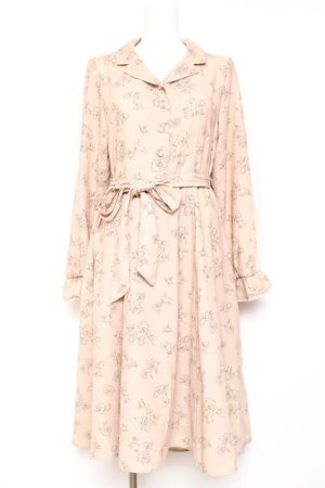 画像: axes femme / チュール袖シャツワンピース  ベージュ Y-26-01-24-072-AX-OP-SZ-ZY