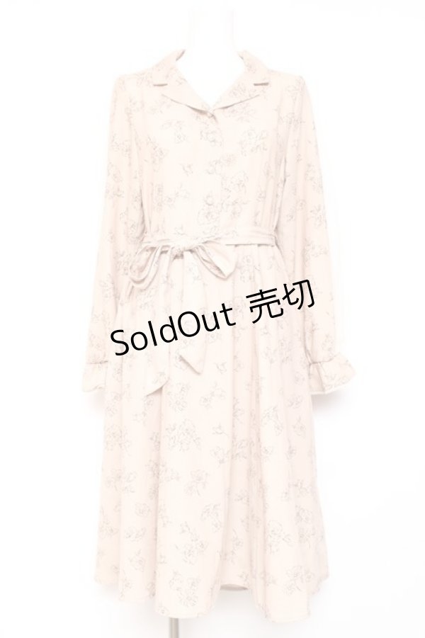 画像1: axes femme / チュール袖シャツワンピース  ベージュ Y-26-01-24-072-AX-OP-SZ-ZY (1)