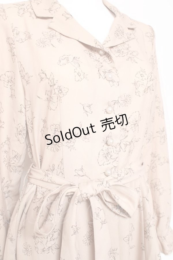 画像4: axes femme / チュール袖シャツワンピース  ベージュ Y-26-01-24-072-AX-OP-SZ-ZY (4)