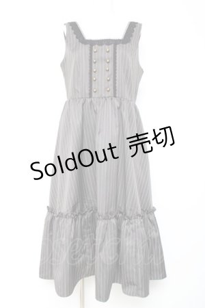 画像: m petit by misako / TT*AOKストライプジャンパースカート LL グレー Y-26-01-24-074-LO-OP-SZ-ZI