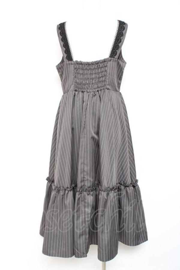 画像2: m petit by misako / TT*AOKストライプジャンパースカート LL グレー Y-26-01-24-074-LO-OP-SZ-ZY (2)