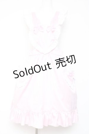 画像: Nile Perch / ハートエプロンジャンパースカート  ピンク Y-26-01-24-077-LO-OP-SZ-ZY