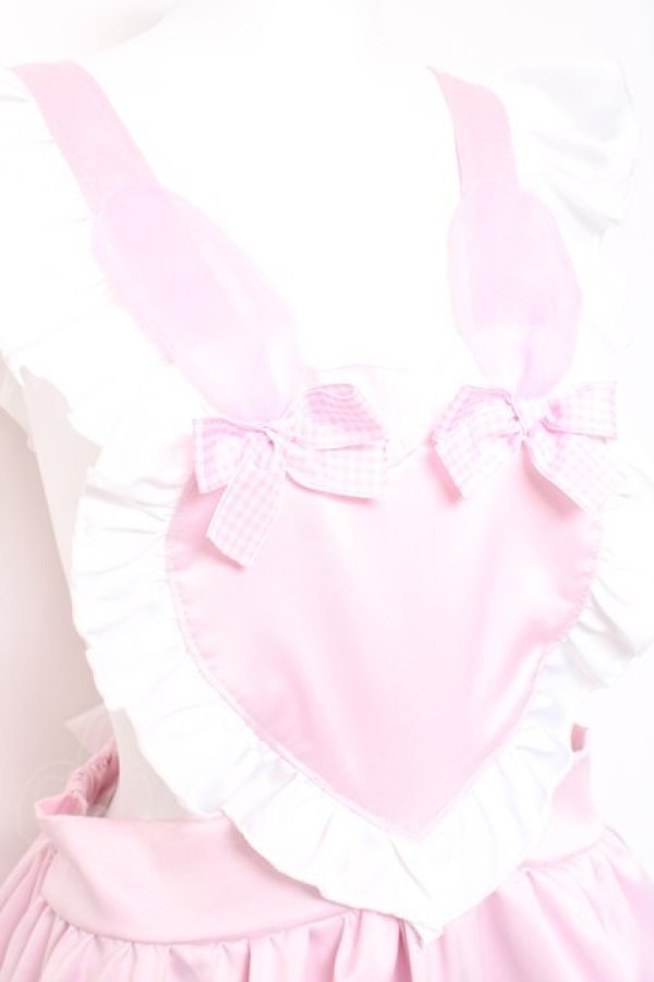 画像5: Nile Perch / ハートエプロンジャンパースカート  ピンク Y-26-01-24-077-LO-OP-SZ-ZY (5)