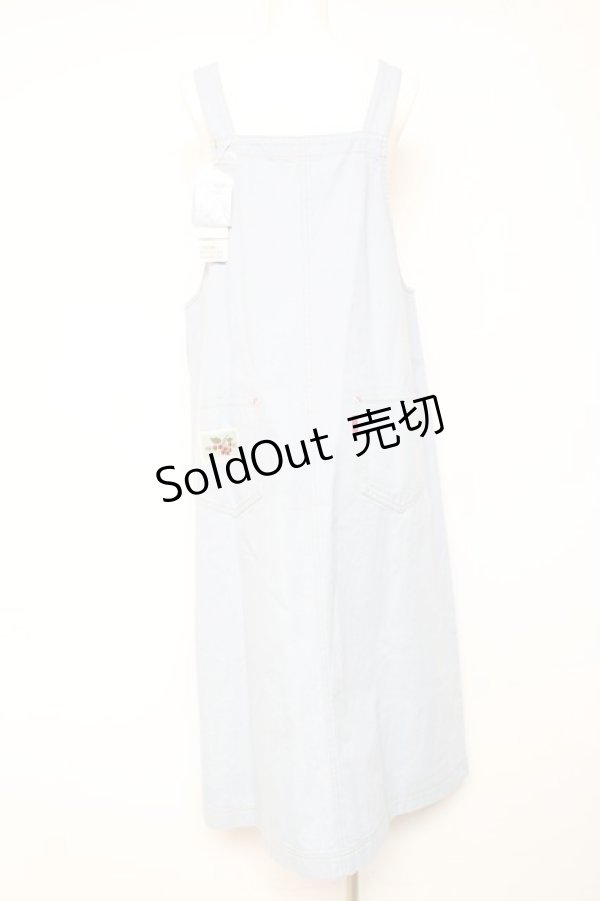 画像3: PINK HOUSE / チェリー刺繍使いデニムジャンパースカート F サックス Y-26-01-24-091-LO-SK-SZ-ZT621 (3)