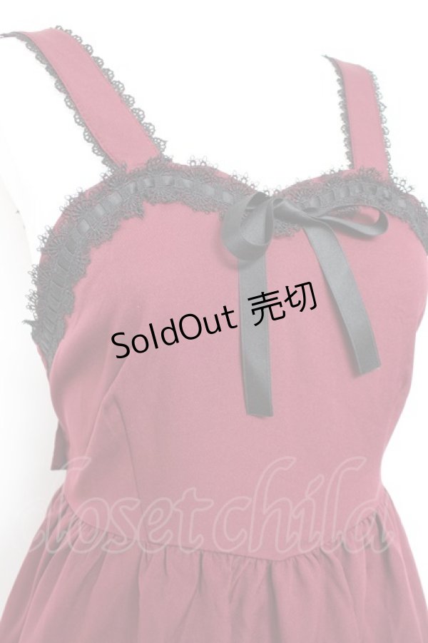 画像3: CHIP CLIP / CCゴスロリレースUPジャンパースカート M 濃赤 Y-26-01-24-094-LO-OP-SZ-ZY (3)