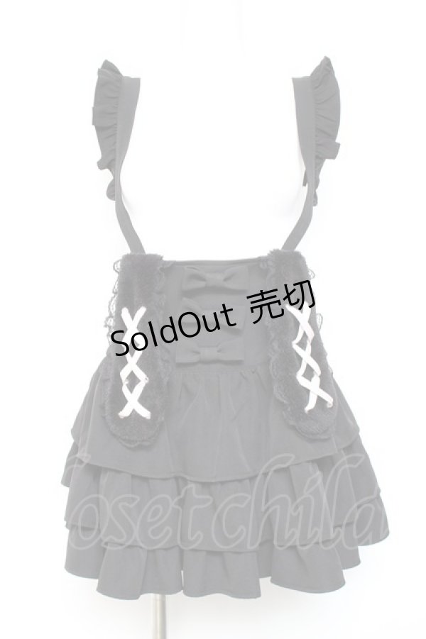 画像1: Ank Rouge / うさみみサス付きティアードスカパン M 黒 Y-26-01-24-096-CA-PA-SZ-ZY (1)