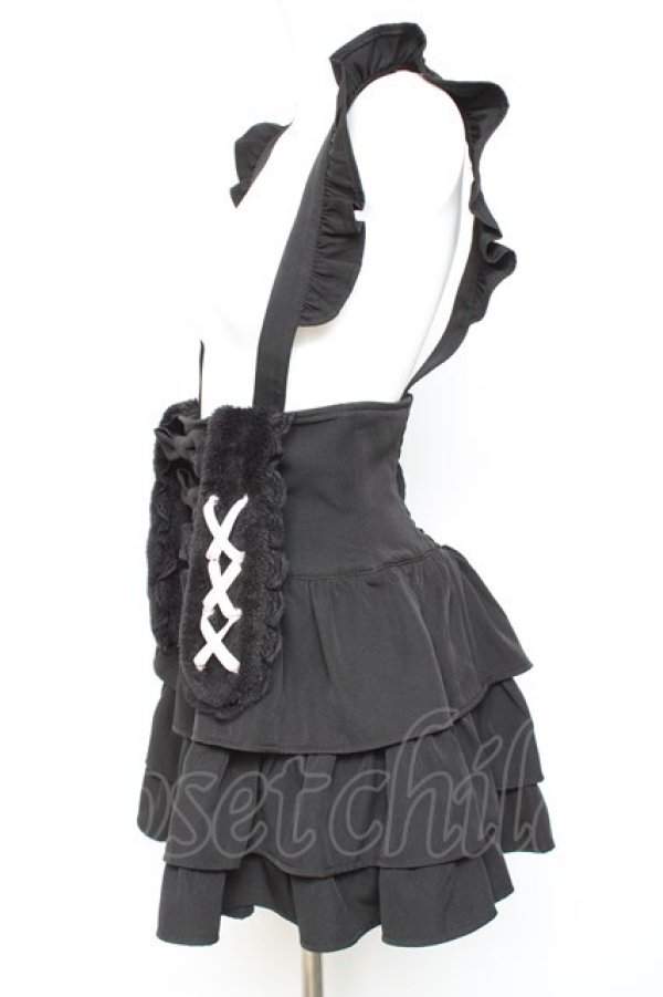 画像2: Ank Rouge / うさみみサス付きティアードスカパン M 黒 Y-26-01-24-096-CA-PA-SZ-ZY (2)