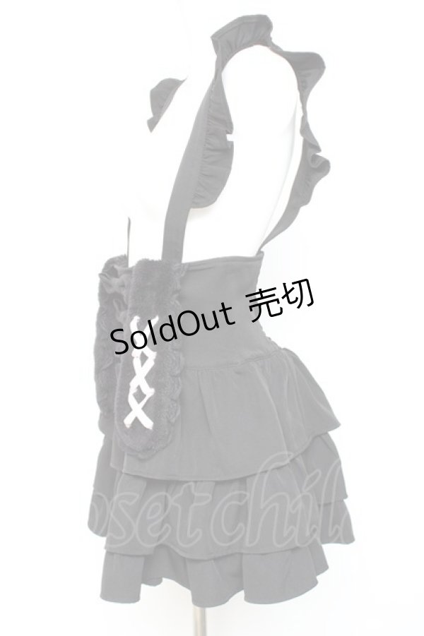 画像2: Ank Rouge / うさみみサス付きティアードスカパン M 黒 Y-26-01-24-096-CA-PA-SZ-ZY (2)