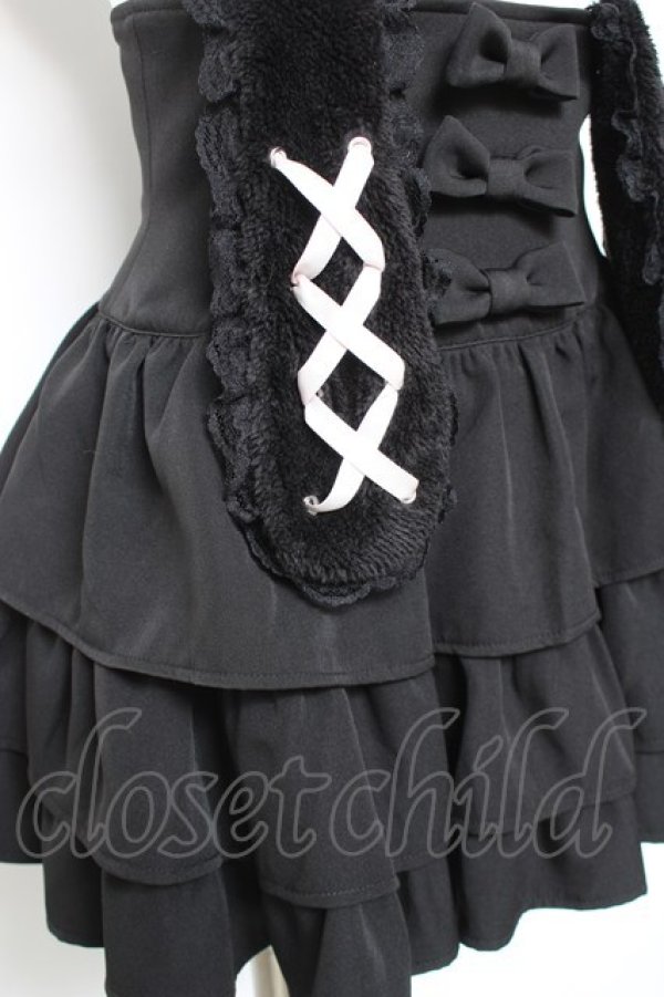 画像4: Ank Rouge / うさみみサス付きティアードスカパン M 黒 Y-26-01-24-096-CA-PA-SZ-ZY (4)