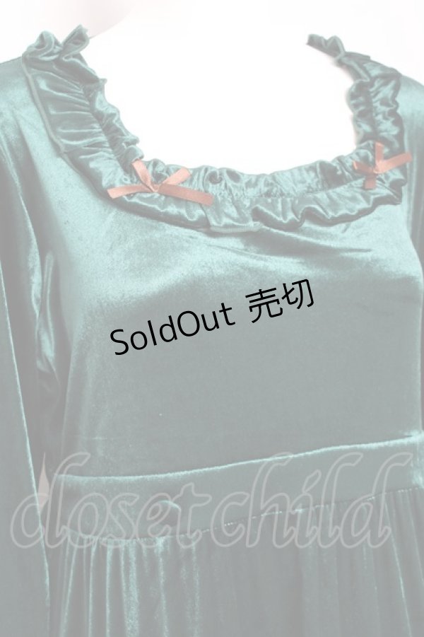 画像3: Virally / ベロアワンピース S グリーン Y-26-01-24-097-LO-OP-SZ-ZT0214E (3)