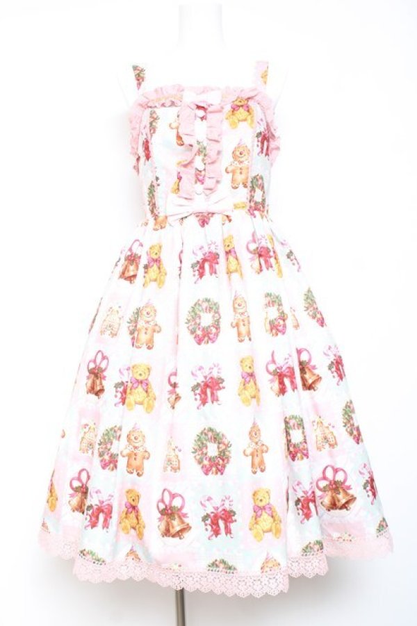 画像1: Chalmiere / クリスマス柄ジャンスカ M ミント Y-26-01-24-099-LO-OP-SZ-ZY (1)