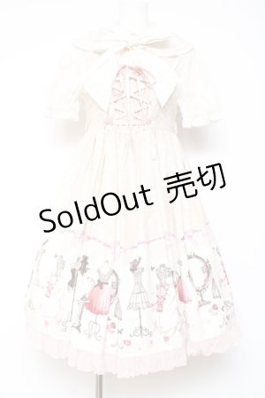 画像: metamorphose / Lace up dollあみあげジャンパースカート(ミディアム)セット  アイボリ- Y-26-01-24-102-ME-OP-SZ-ZY