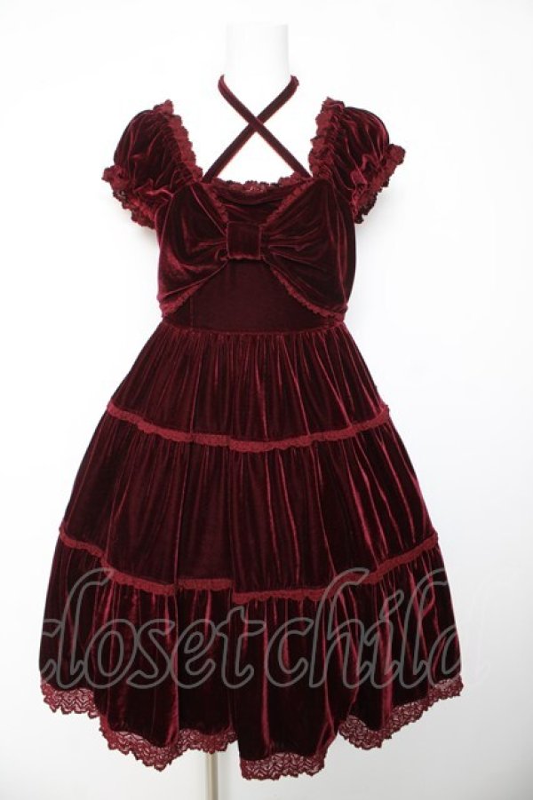 画像1: BABY, THE STARS SHINE BRIGHT / ベロアティアードジャンパースカート【2009】  ワイン Y-26-01-24-108-BA-OP-SZ-ZY (1)