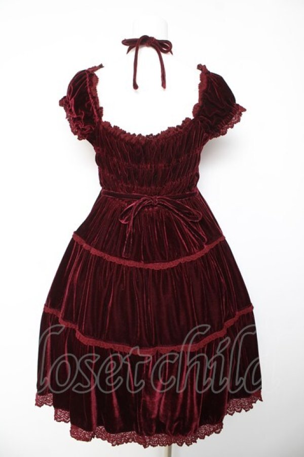 画像2: BABY, THE STARS SHINE BRIGHT / ベロアティアードジャンパースカート【2009】  ワイン Y-26-01-24-108-BA-OP-SZ-ZY (2)