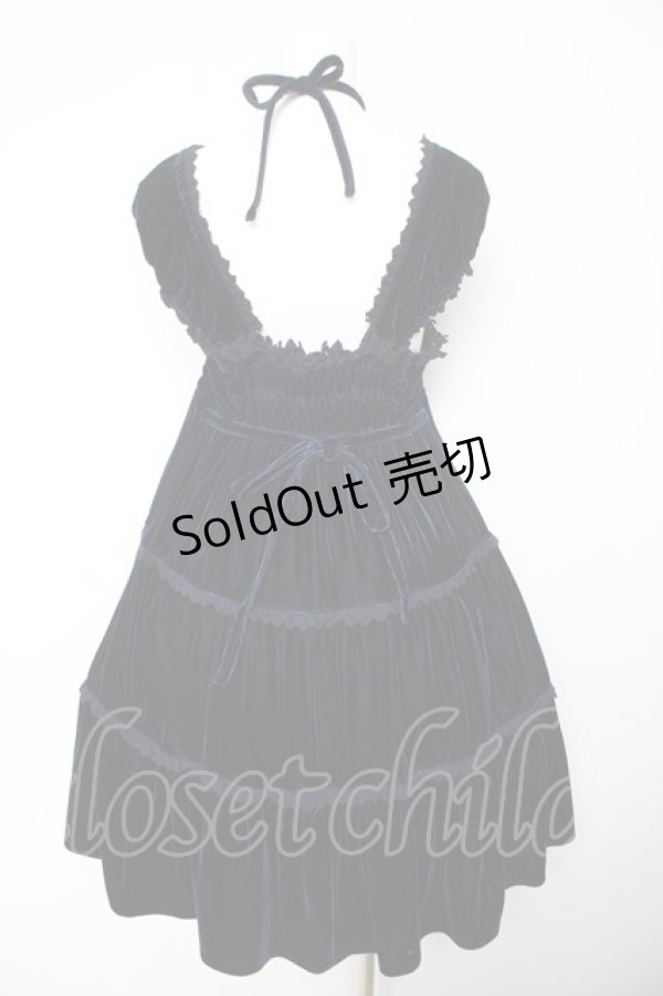 画像2: BABY, THE STARS SHINE BRIGHT / ベロア3段ティアードベビードールジャンパースカート  紺 Y-26-01-24-109-BA-OP-SZ-ZY (2)