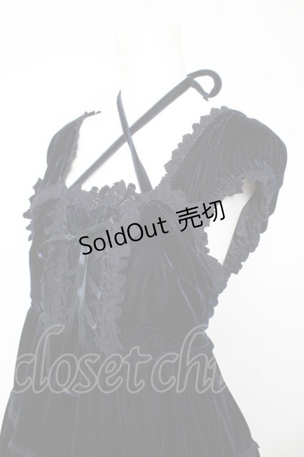 画像3: BABY, THE STARS SHINE BRIGHT / ベロア3段ティアードベビードールジャンパースカート  紺 Y-26-01-24-109-BA-OP-SZ-ZY (3)