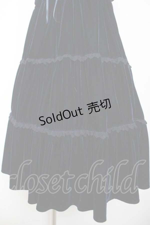 画像4: BABY, THE STARS SHINE BRIGHT / ベロア3段ティアードベビードールジャンパースカート  紺 Y-26-01-24-109-BA-OP-SZ-ZY (4)