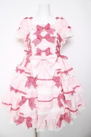 画像: BABY, THE STARS SHINE BRIGHT / Flancesca Ribbonジャンパースカート  ピンク Y-26-01-24-110-BA-JA-SZ-ZY