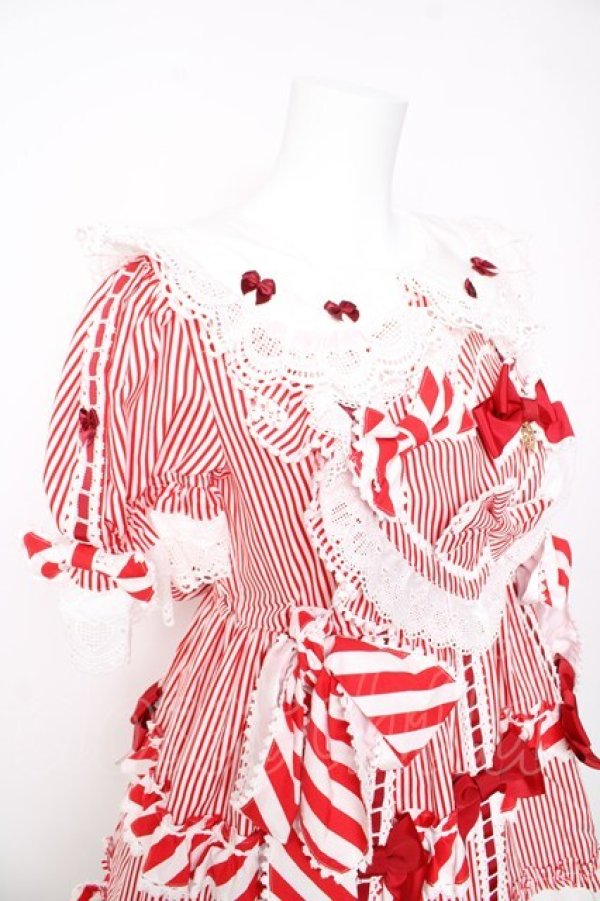 画像4: BABY, THE STARS SHINE BRIGHT / Patissiere Bonbon Ribbonワンピース  赤 Y-26-01-24-111-BA-OP-SZ-ZY (4)