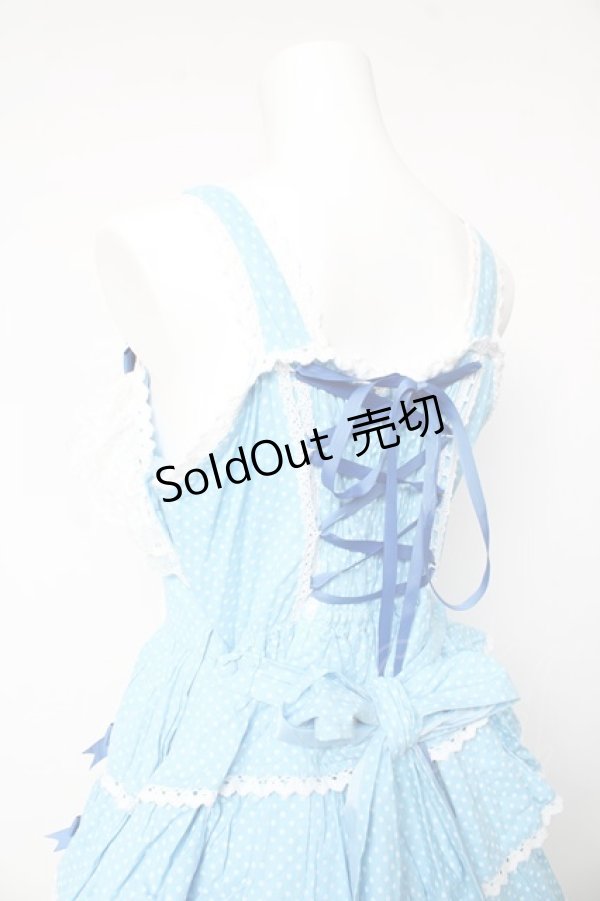 画像5: AND ROMEO / 小さなさくらんぼと細ストライプのジャンパースカート  ブルー Y-26-01-24-112-LO-OP-SZ-ZY (5)