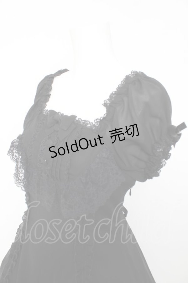 画像3: metamorphose / 半袖裾フリルワンピース  ブラック Y-26-01-24-113-ME-OP-SZ-ZY (3)