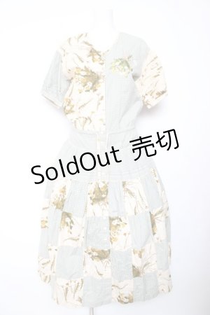 画像: WONDERFUL WORLD / たんぽぽ柄パッチワークワンピース F 薄荷 Y-26-01-24-115-LO-OP-SZ-ZY