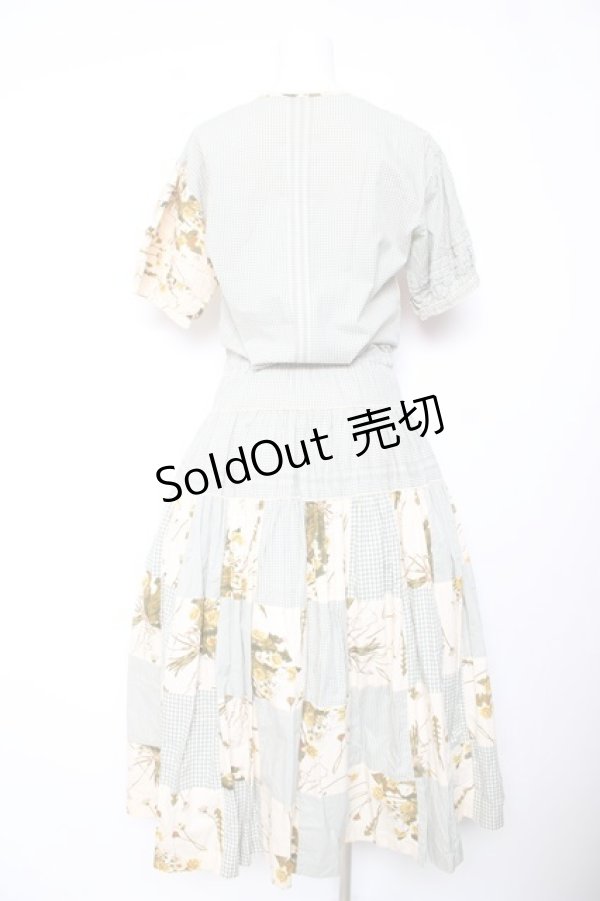 画像2: WONDERFUL WORLD / たんぽぽ柄パッチワークワンピース F 薄荷 Y-26-01-24-115-LO-OP-SZ-ZY (2)