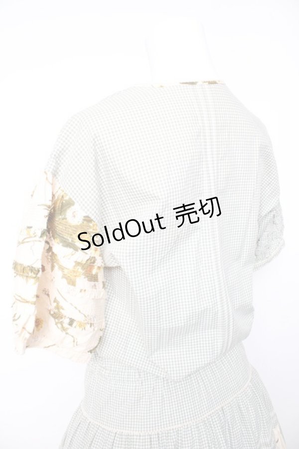 画像5: WONDERFUL WORLD / たんぽぽ柄パッチワークワンピース F 薄荷 Y-26-01-24-115-LO-OP-SZ-ZY (5)