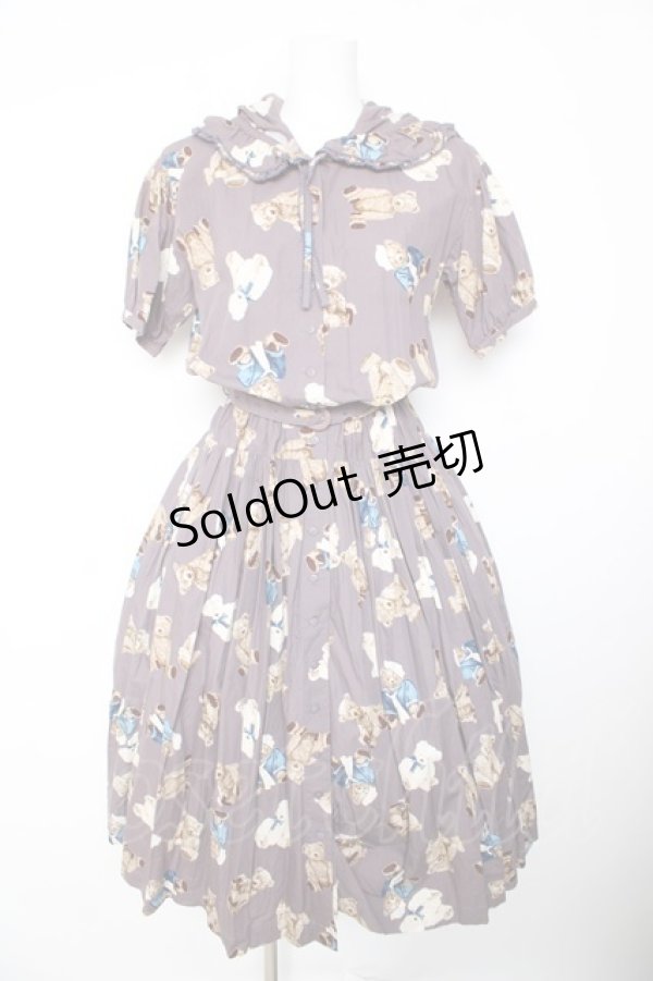 画像1: WONDERFUL WORLD / セーラーくまフード付きワンピース F ラベンダー Y-26-01-24-116-LO-OP-SZ-ZY (1)