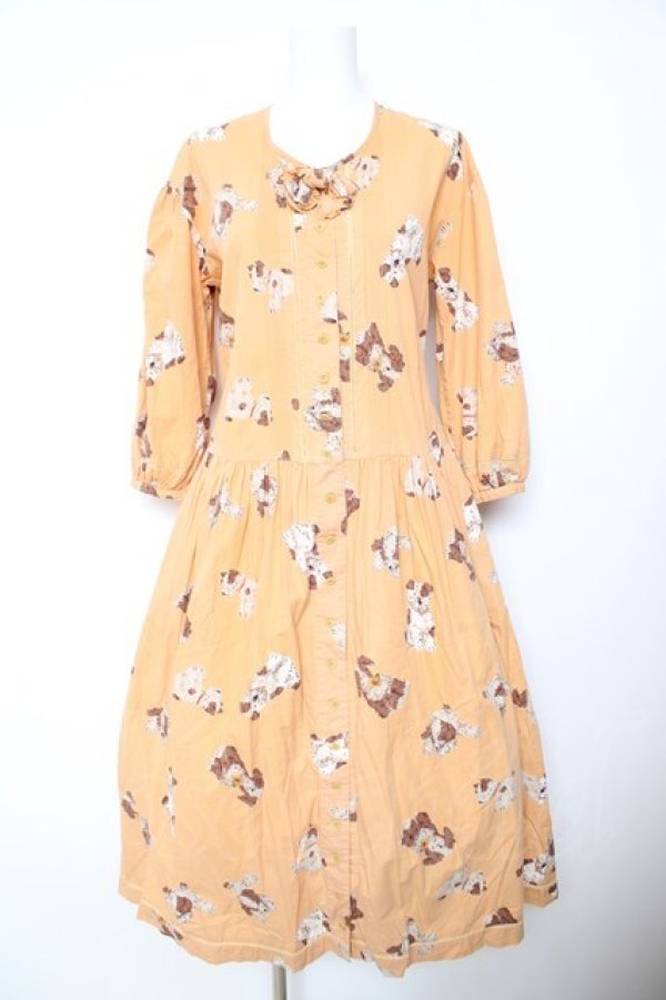 画像1: PINK HOUSE / 犬柄ワンピース F オレンジ Y-26-01-24-118-LO-OP-SZ-ZY (1)