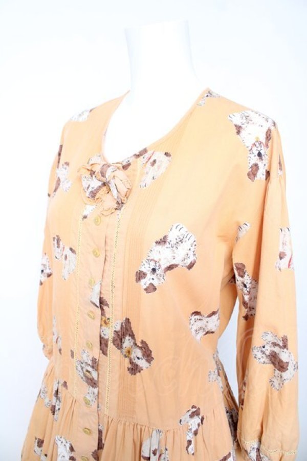 画像3: PINK HOUSE / 犬柄ワンピース F オレンジ Y-26-01-24-118-LO-OP-SZ-ZY (3)