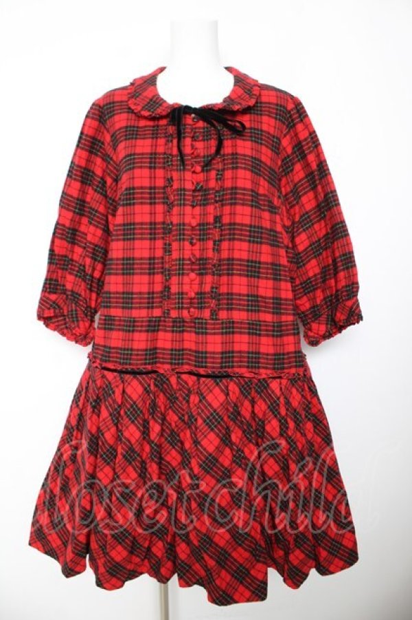 画像1: PINK HOUSE / ターランチェックワンピース F 赤 Y-26-01-24-119-LO-OP-SZ-ZY (1)