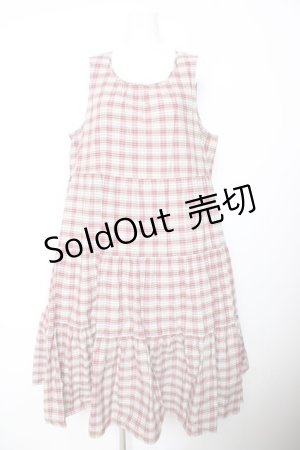 画像: PINK HOUSE / オリジナルチェックノースリーブワンピース F レッド×サックス Y-26-01-24-121-LO-OP-SZ-ZT621