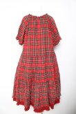 画像2: PINK HOUSE / コットンリネンタータンチェックロングティアードワンピース F 赤 Y-26-01-24-122-LO-OP-SZ-ZY (2)