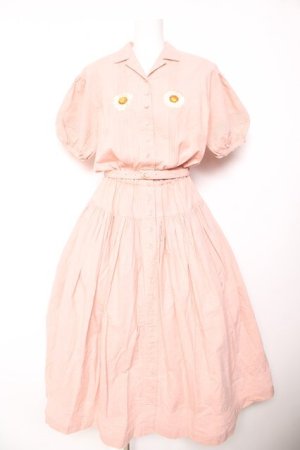 画像: PINK HOUSE / ヒナギク刺繍ベルト付きワンピース F ピンク Y-26-01-24-124-LO-OP-SZ-ZY