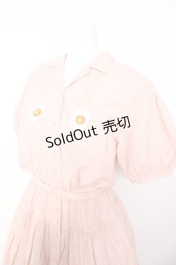 画像3: PINK HOUSE / ヒナギク刺繍ベルト付きワンピース F ピンク Y-26-01-24-124-LO-OP-SZ-ZY (3)