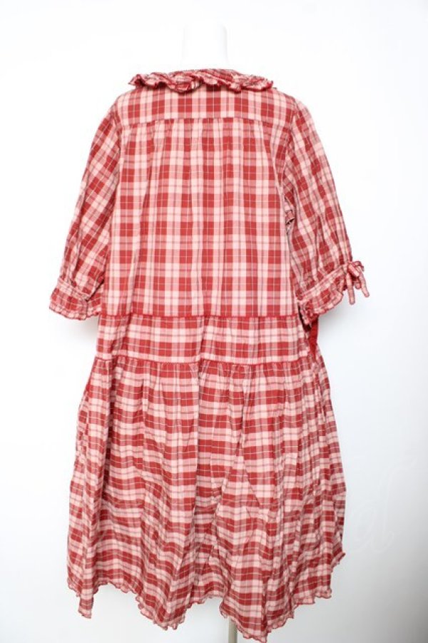 画像2: PINK HOUSE / エプロン付きオリジナルチェックワンピース F 赤 Y-26-01-24-125-LO-OP-SZ-ZY (2)